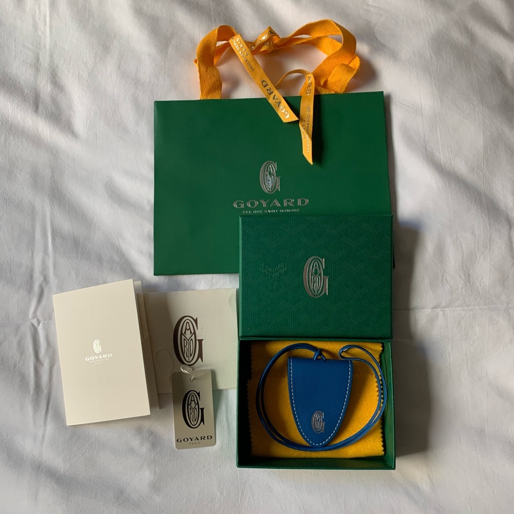 Goyard Calfskin Bag Clip Blue